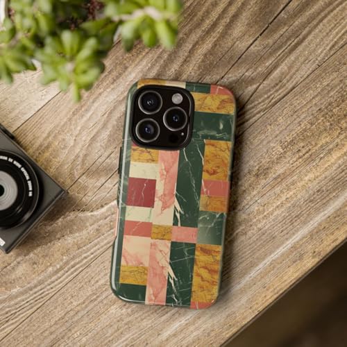 Coque iPhone 16 Pro motif marbre rétro et finition brillante rigide
