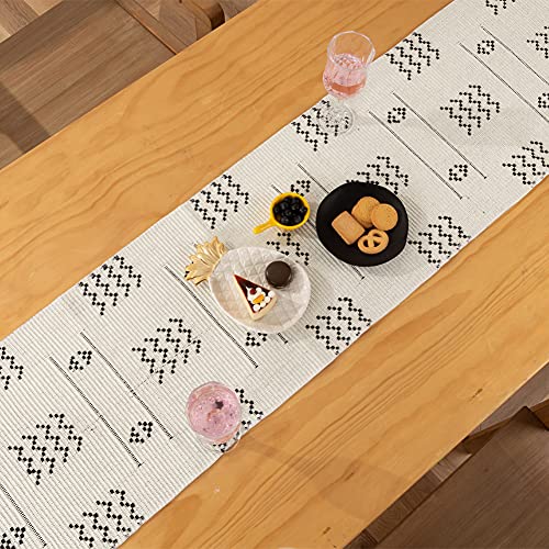 Blue Page SQ1115-CREAM-35X150 Cotton Woven Boho Table Runner thumb #3