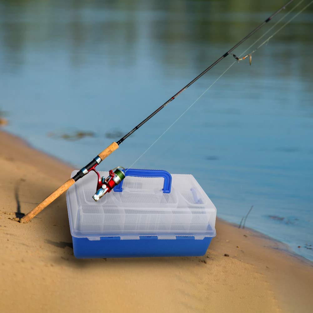Caja de Aparejos de Pesca Caja de Aparejos de Pesca de 3 Capas Señuelo Giratorio Gancho Bait Kit Gran Almacenamiento para señuelos Ganchos