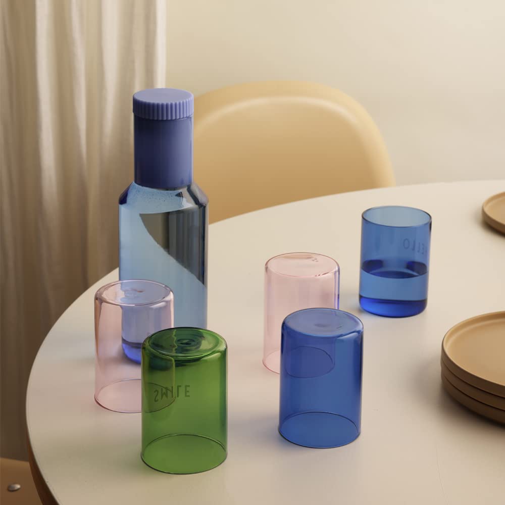 Design Letters Jarra de cristal con tapa, 1 L, jarra de agua, jarra de borosilicato, jarra de agua con tapa, apta para lavavajillas, jarra de cristal, jarra de té helado para bebidas caseras té helado