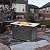 COSTWAY 42" Propane Fire Pit Table, 60,000 BTU Outdoor Rectangle Gas Fire Table W/Ceramic Tabletop, Lava Rock & PVC Cover Included, Stainless Steel Burner, Ideal for Backyard, Poolside
