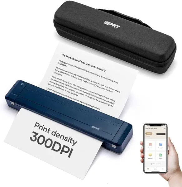 iDPRT Portable-Printer Wireless for Travel, 300DPI Inkless Thermal Small Printers for Home Use, Office, Vehicles, Mobile Bluetooth Printer Supports 8.5" x 11" US Letter, for Smartphone & PC,