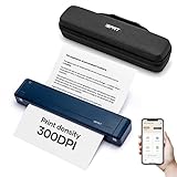iDPRT Portable Printer Wireless for Travel,300DPI Inkless Thermal Small Printers for Home Use,Office,Vehicles,Mobile Bluetooth Printer Supports 8.5' x 11' US Letter for Smartphone & PC,Blue,with Case