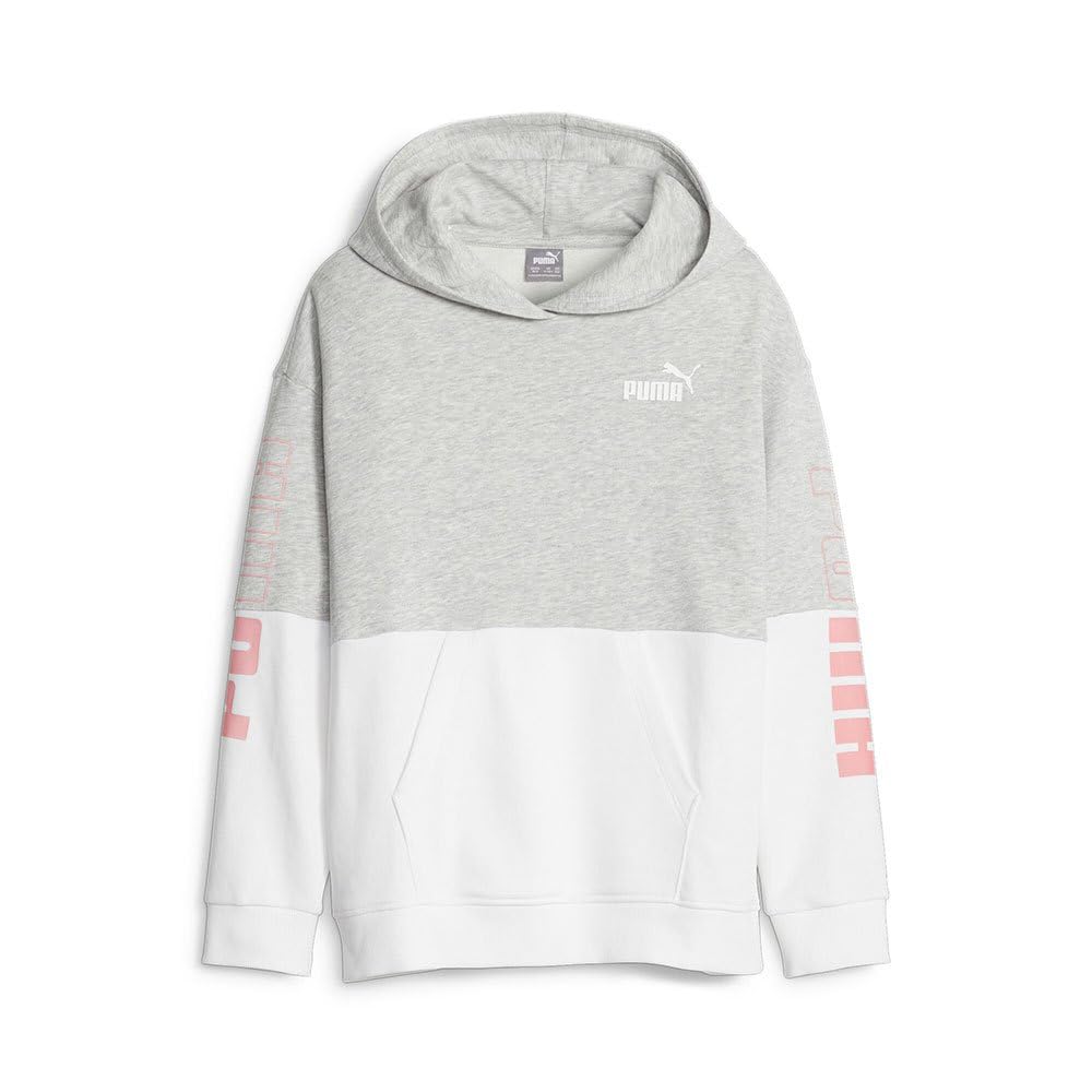 PUMA POWER Colorblock Hoodie FL G Light Gray Heather