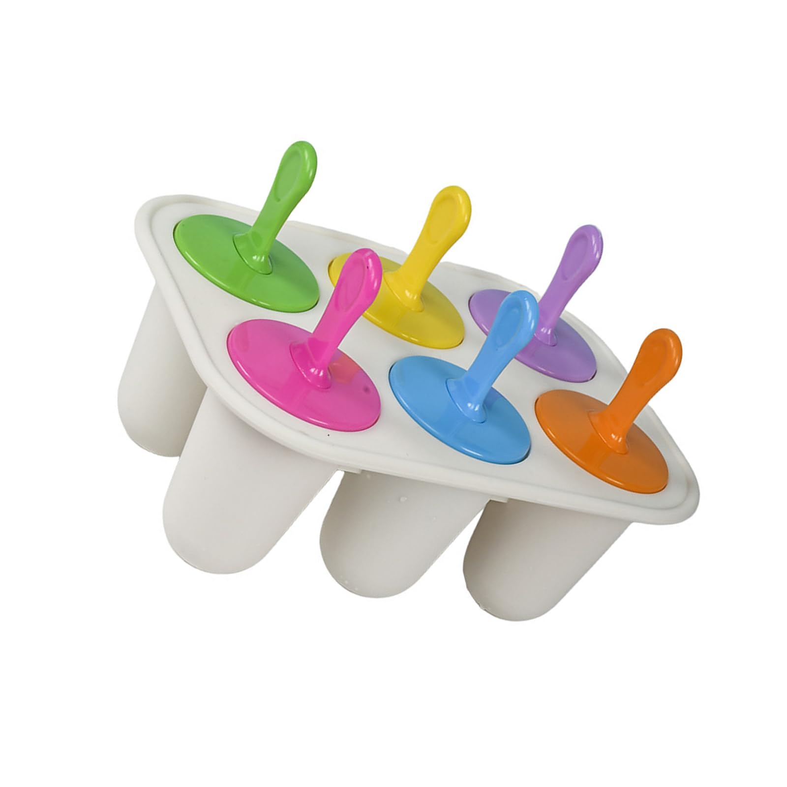 JSGHGDF Large Capacity 6 Section Iced Treat Molds Fruit Ice Popsicles Maker Ideal for Kids Snacks and Summers Refreshment Recyclable Ice Milk Maker Molds