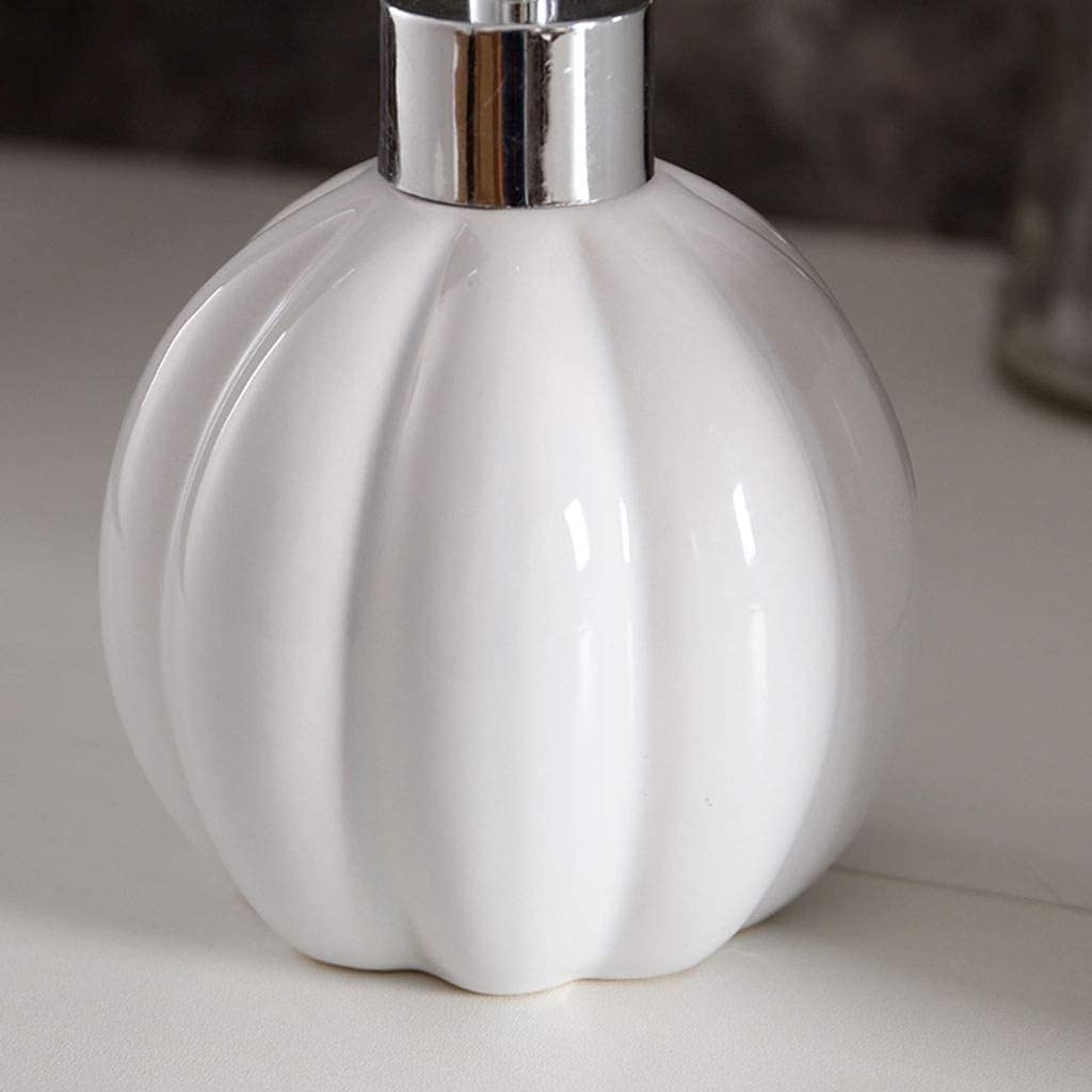 Dispenser di sapone alla moda in ceramica a forma di zucca bottiglia di erogazione per la casa bagno cucina hotel lozione bottiglia, 400 ml, bianco premium dispenser sapone sapone