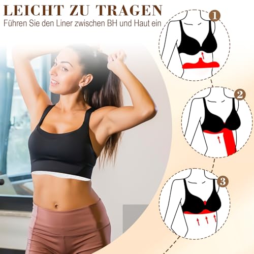 Solivive 12 Stück BH Einlagen Schwitzen,Wiederverwendbare Unterbrust Schwitzschutz BH Einlagen,atmungsaktive Baumwolle, zum Schwitzen unter der Brust, geeignet für Damensport und Stillen im Sommer
