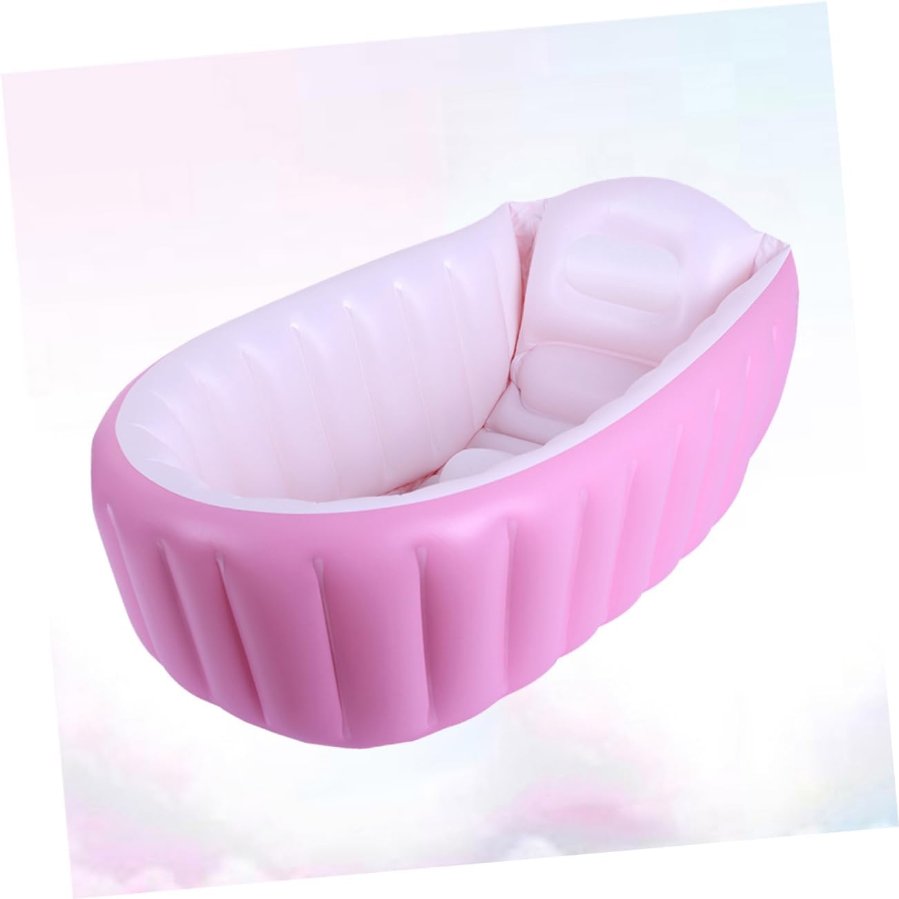 Kisangel Thickened Portable Inflatable Bathtub Foldable Swimming Pool for Boy Girl for Bathing Soft Pink Design