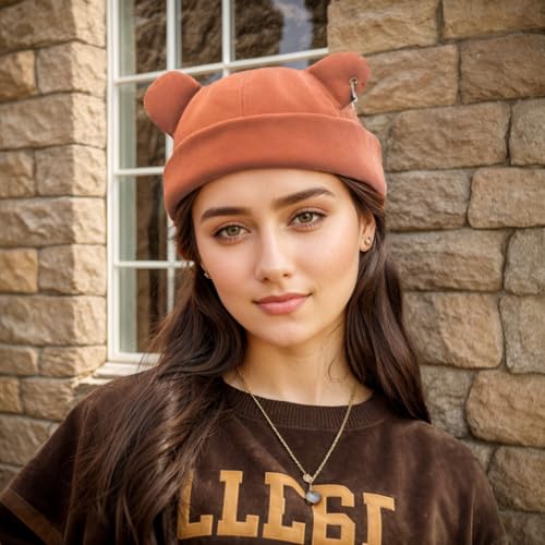 Image of Winter Beanie Hats For Women Men Warm Thickened Cap Unisex Street Fashion Bear Ear Hip Hop Street Fashion