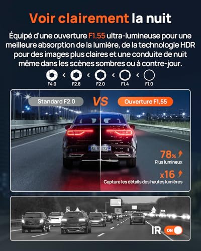 70mai Dashcam A800SE avec Kit de Câblage UP03 et Batterie Intégrée - 3