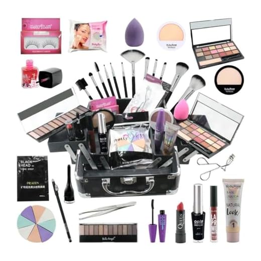 Maleta Completa De Maquiagem Ruby Rose Liptint BZ75 (Pele Negra)