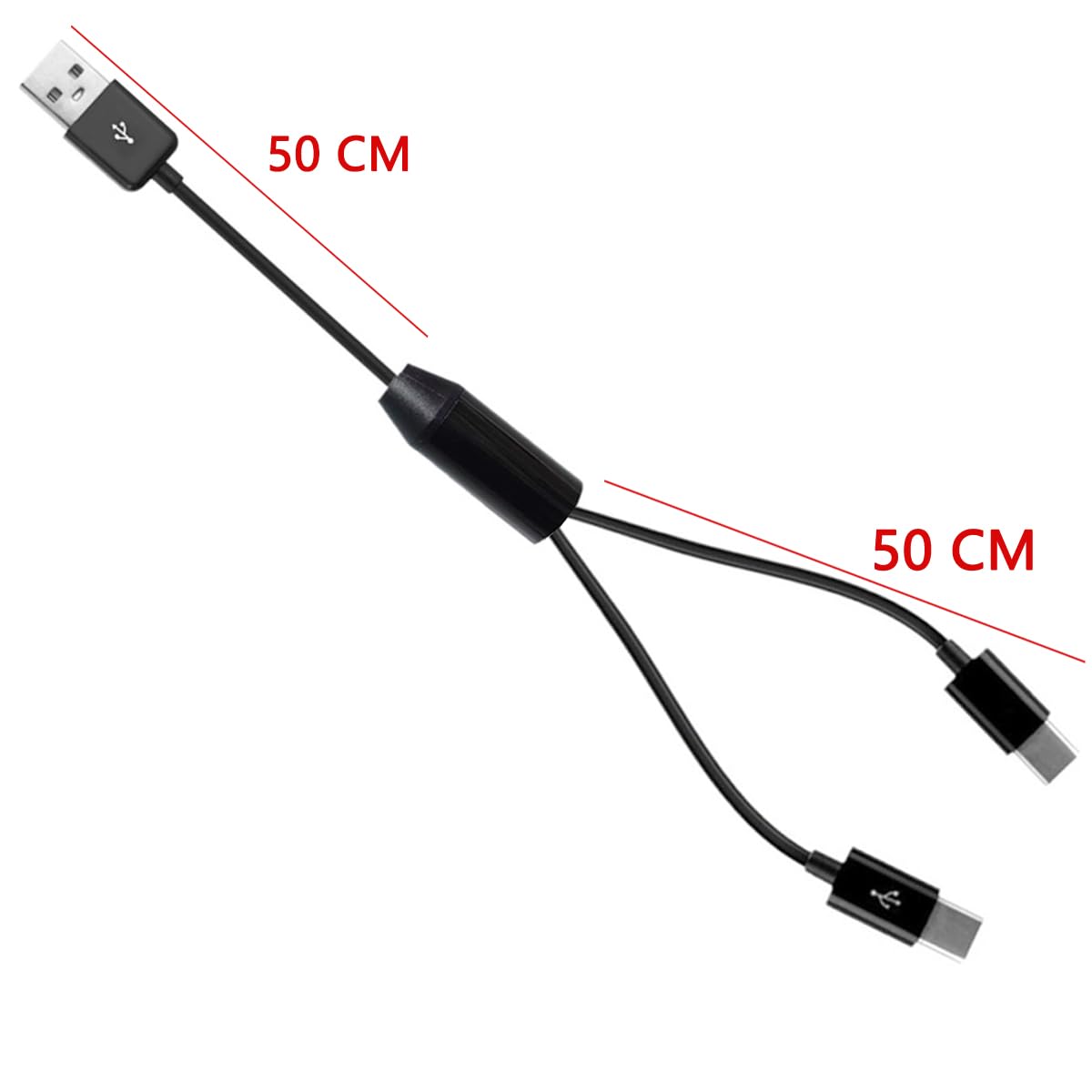 USB-C Splitter Kabel – USB-A Auf 3x Typ-C, 0,2m, 5A Schnellladung, Nylon Geflochten, Für Android, Tablets & Mehr
