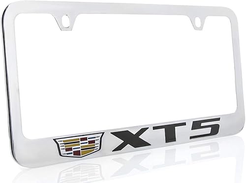 Cadillac XT5 - Marco de matrícula de latón con acabado cromado (2 agujeros)