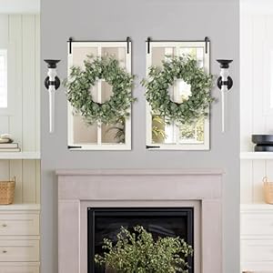 Farmhousewalldecormirrorwhitebarndoorwoodwindowframepanelmirrorforlivingroombedroomhomeoffice Urban Country Home Decor Farmhouse wall decor mirror white barn door wood window frame panel mirror for living room bedroom home office urban country home decor