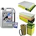 Produktbild QR-PARTS 69371714 Filter Set Inspektionspaket 5 Liter Liqui Moly Motoröl Top Tec 4600 5W-30 MANN-FILTER Innenraumfilter Luftfilter Ölfilter