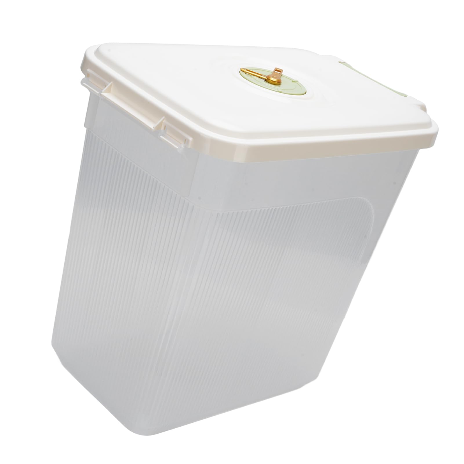 Tissting Recipiente de Arroz Hermético de PP con Tapa para Harina y Cereales (Transparent 15kg / 33.1lb)