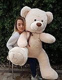 XXL Teddybär Plüsch Kuschel Stoff Plüsch Riesen Teddy Bär Groß Geschenkidee 160cm [Beige]