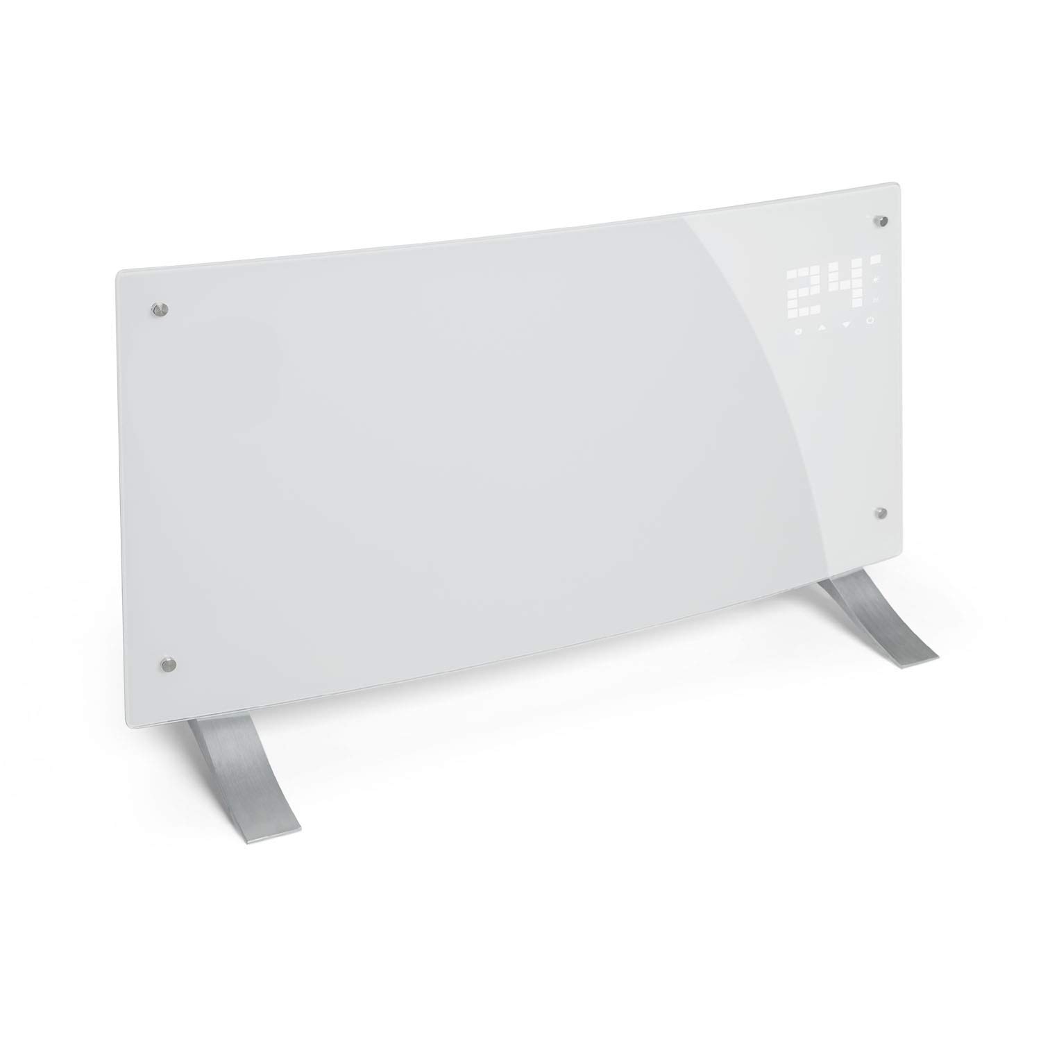 Klarstein Bornholm heater in a living room, highlighting its 1000W or 2000W power output.