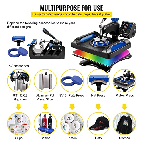 Hot Press 5 en 1 Máquina de Termofijado Multifuncional miniatura 6