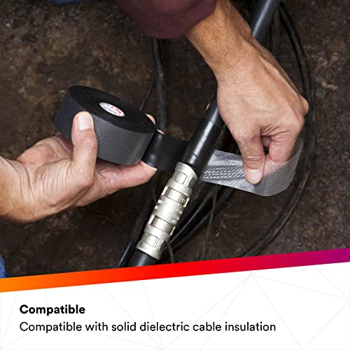 3M Scotch Rubber Splicing Tape 23, 1-1/2 In X 30 Ft, Black, Self-Fusing (Epr Based) Rubber Electrical Insulating Tape, 1 Roll #TOP4