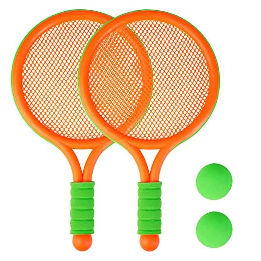 COSYOO Juego de Raquetas de Tenis: Raqueta de bádminton Ligera, Juguete para jardín de, Set de bádminton, Raqueta de Juguete, Juego de Tenis con Pelota,Apto para niños de 3 a 12 años