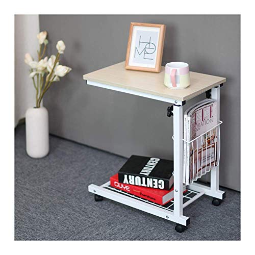 Preisvergleich Produktbild NBVCX Maschinenteile Verstellbarer Tisch Mobiler Lap-Tisch Tragbarer Laptop-Schreibtisch Höhenverstellbar Geeignet für Schlafzimmer Wohnzimmer (Farbe: Weißer Ahorn)