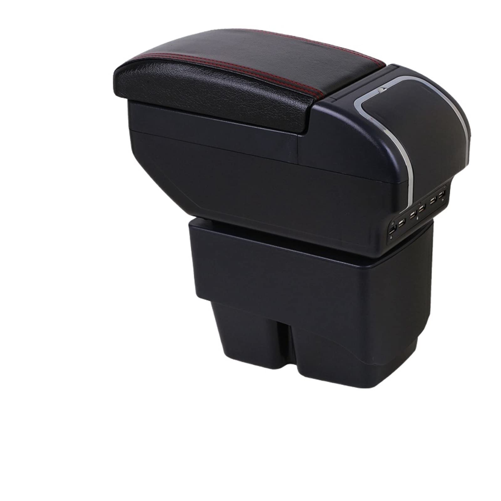Boîte D'accoudoir Boîte De Rangement De Contenu Central Avec Grand Espace Double Couche USB Charge Pour Ford Pour Fiesta Mk7 2009-2019(E1 9 USB)