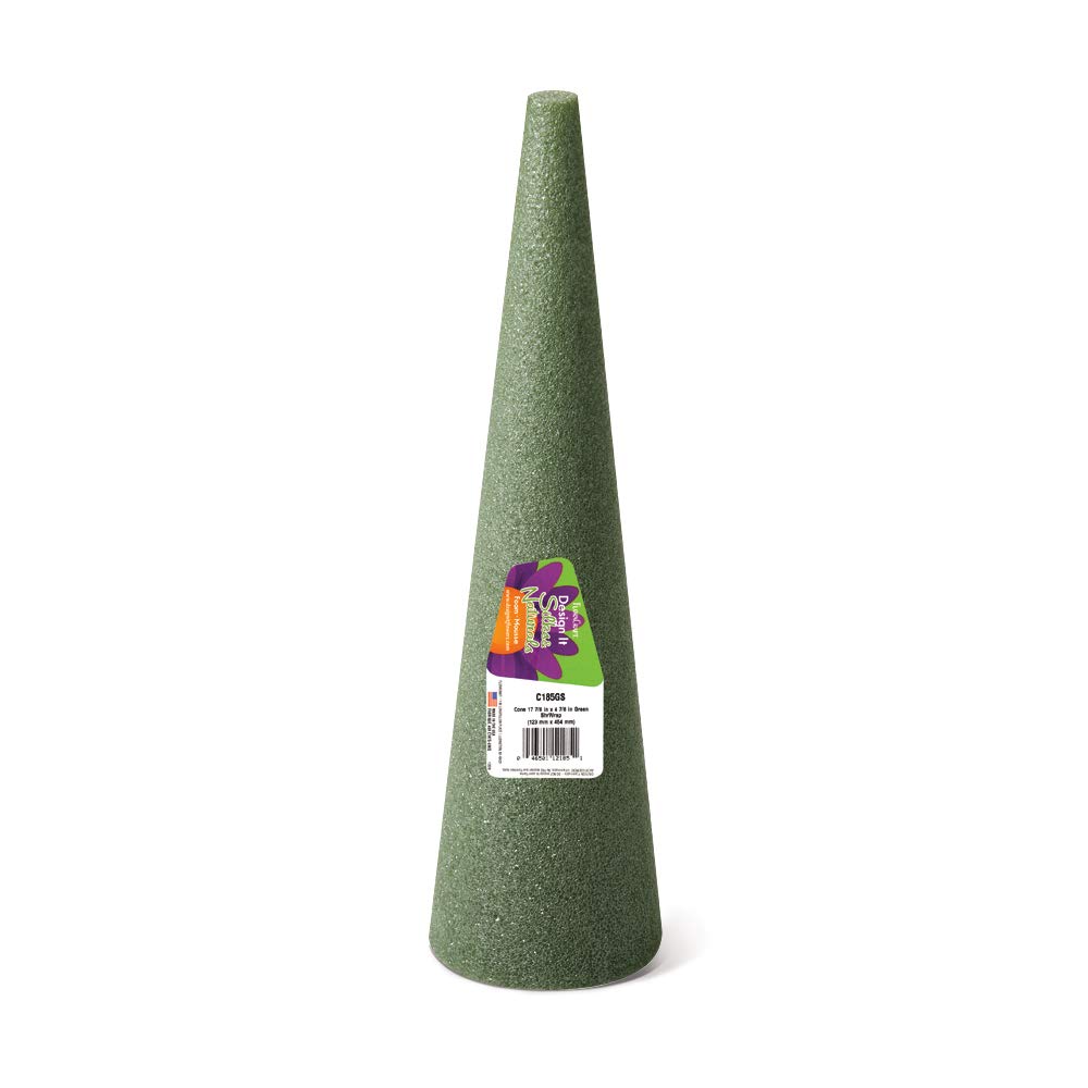 FloraCraftStyrofoam Shrink Wrapped Cone, 18 by 5-Inch, Green