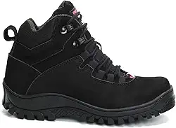 Bota Coturno Feminino Adventure Militar com CA Trilha Nobuck Preto e Rosa 1903 com CA