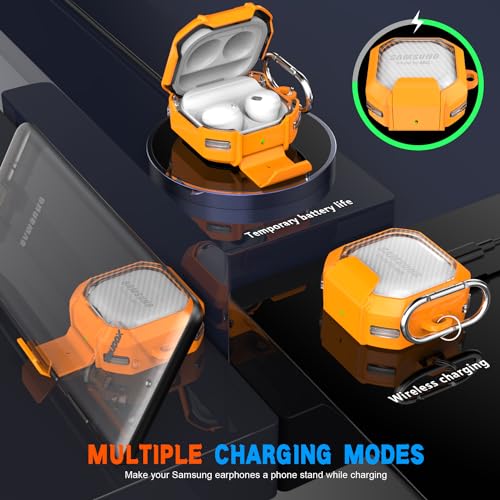 Coque carbone Galaxy Buds FE jaune version améliorée ajustement précis - 6
