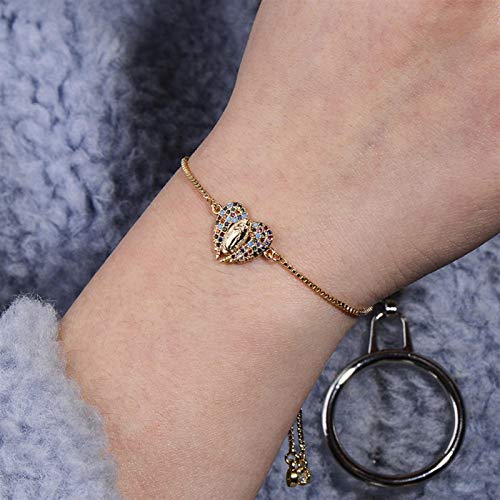 Cadena de circonía cúbica ajustable con colgante de ángel multicolor 5