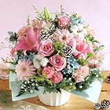 クリスマス 花 誕生日 プレゼント 冬のおまかせアレンジ ネージュ・ピンク ギフト 記念日 お祝い 生花 女性 BunBunBee