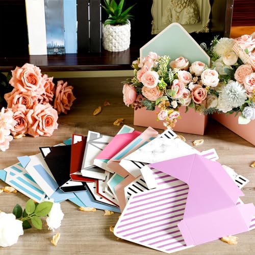 Geyee 16 Pcs Graduation Florist Bouquet Envelope Boxes Flower Bouquet Packaging Gift Paper Boxes Gift Wrapping Envelope Box Flower Bags for Mother's Day Valentines Wedding Party - Image 7