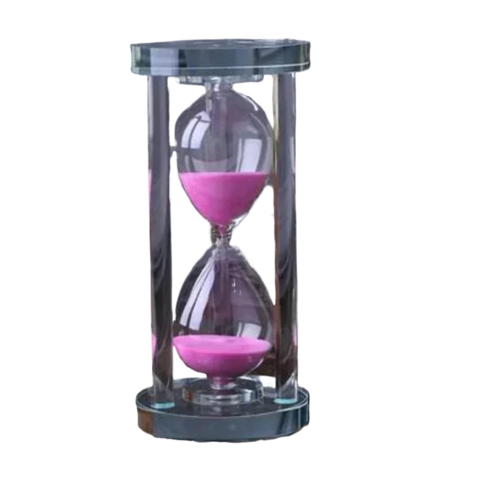 15-60 Minutes Hourglass Sand Timer Kitchen Modern Crystal Sandglass Clock Tea Timers Home Decoration Gift(Pink,60mins)