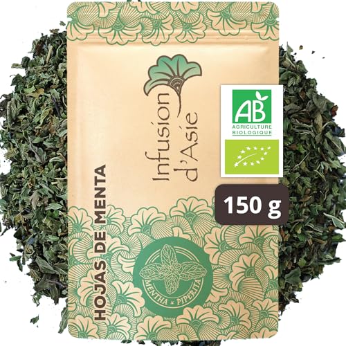 Khla - Menta Piperita Ecológica 150 g - Tisana & Infusión - Té Digestión & Frescor Natural - Caliente o Fría - Formato a Granel - Hojas Picadas - Origen Egipto