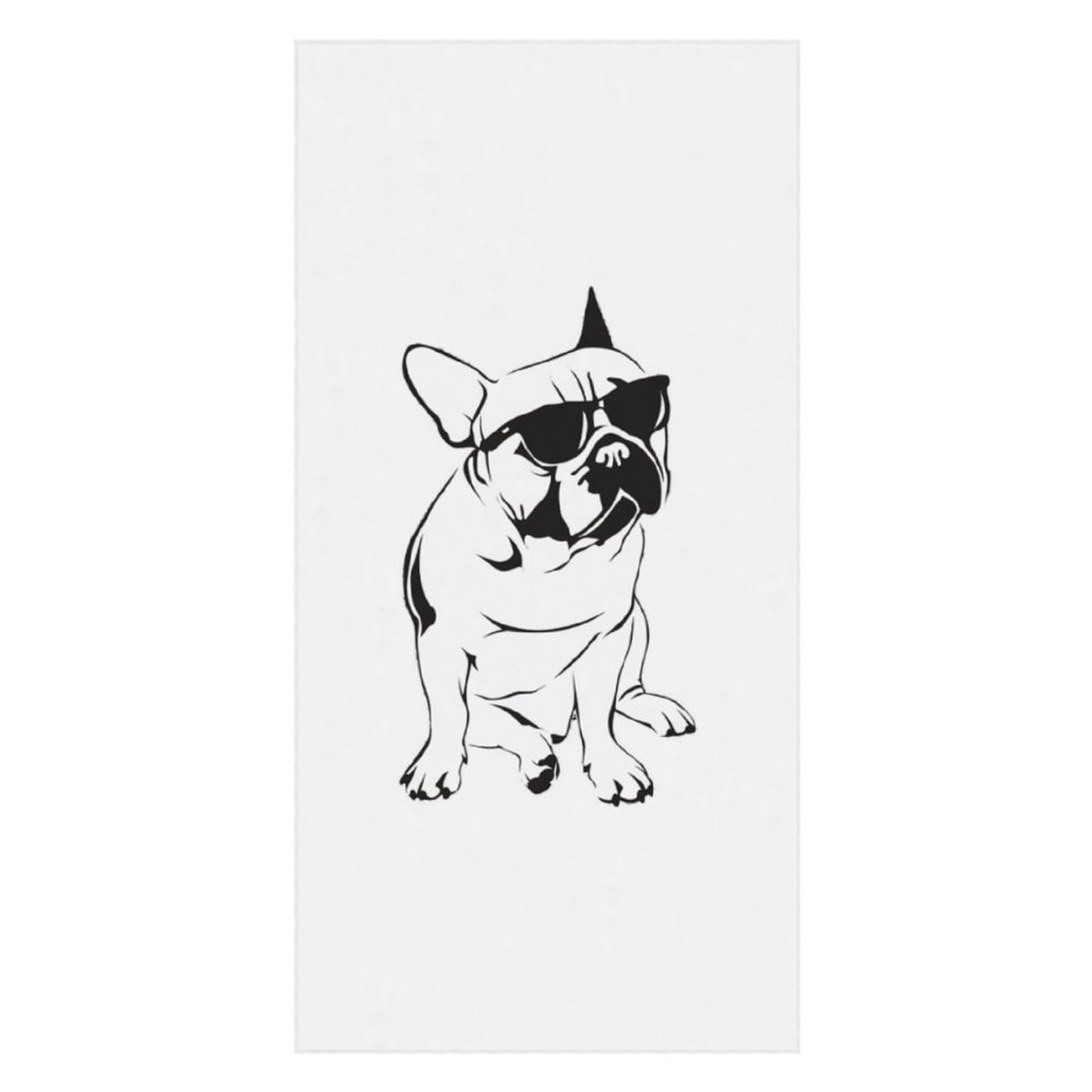 LWORZIIB Beach Towel, French Bulldog Bath Towel, Pool Towel Great for Gym Swimming 80 X 160cm