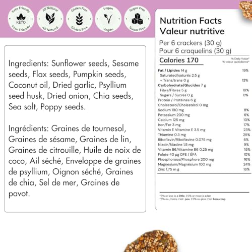 Image of The Low Carb Co High Protein Seed Crackers, Everything Bagel, 3-Pack