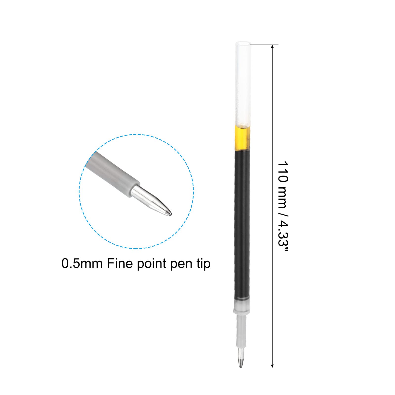 PATIKIL 0.5mm Ink Pen Refills Black - Image 2