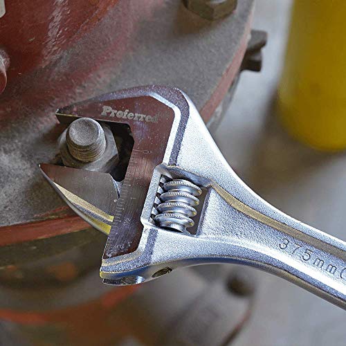 Proferred T05056 Standard Adjustable Wrench, Chrome Finish, 15" #TOP4