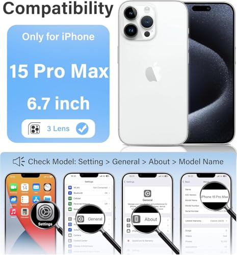 Image of DIZORO Crystal Clear Compatible with iPhone 15 Pro Max Case with Anti-Yellow Anti-Scratch Shockproof Transparent Cover