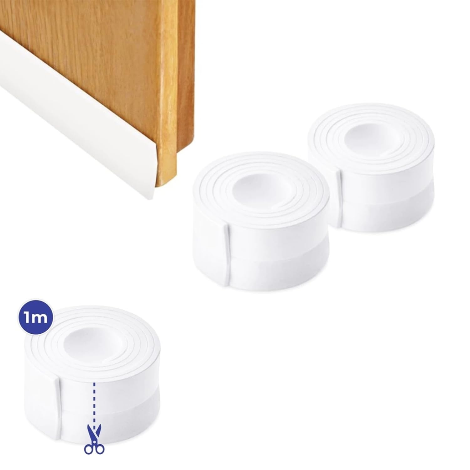 PARENCE.- Juego de 2 juntas de puerta – junta de puerta de 100 x 3,5 cm, aislamiento térmico y protección contra corrientes de aire, fácil de montar