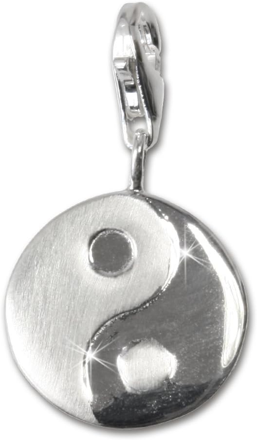 SilberDream Charm Ying Yang 925 Sterling Silver Pendant Lobster Clasp FC3107