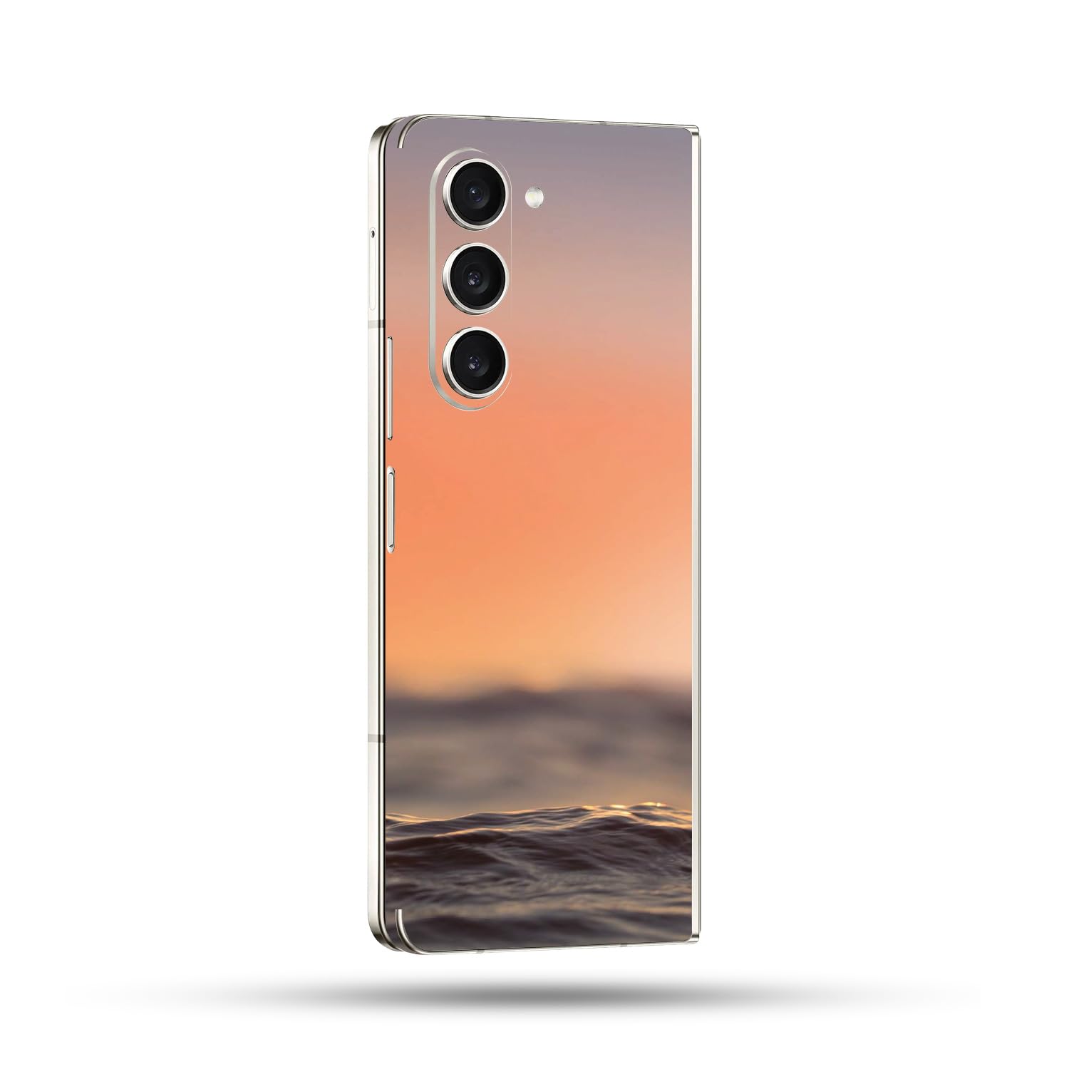 MightySkins Skin Compatible with Samsung Galaxy Z Fold 5 Full Wrap - Sunset Sea | Protective, Durable, and Unique Vinyl Decal wrap Cover | Easy to Apply, Remove, and Change Styles | Made in The USA
