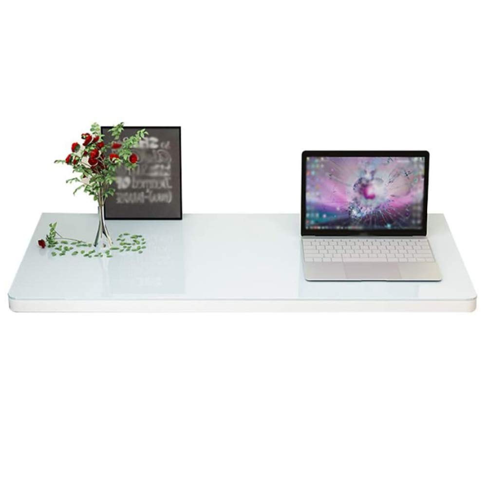 Bureau d'ordinateur élégant en verre trempé et table pliante murale haut de gamme pour salon
