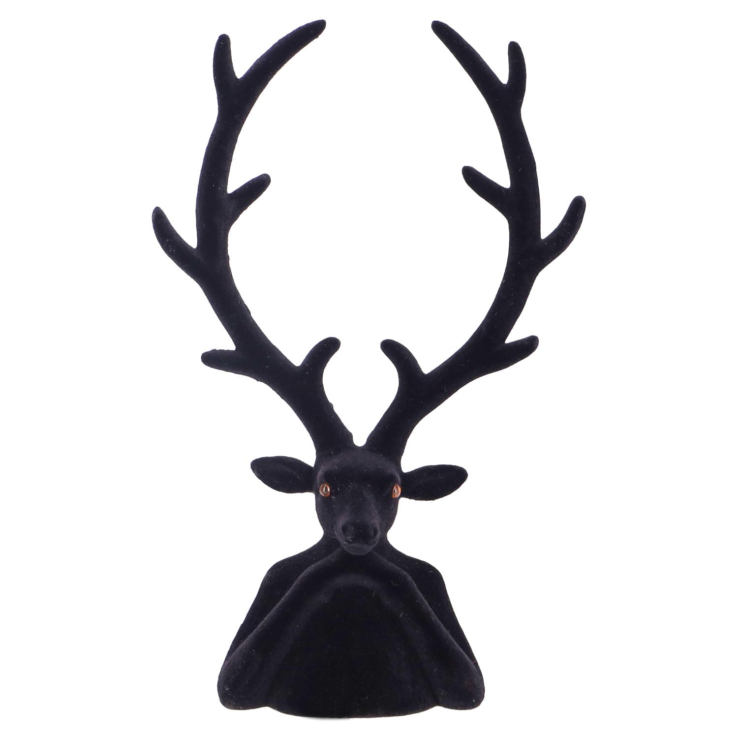 MACOSA VS081924 Hirsch Büste Schwarz modern 30 cm Dekohirsch Dekobüste Dekofigur Skulptur Herbst Winterdekoration Wohnaccessoire (Schwarz)