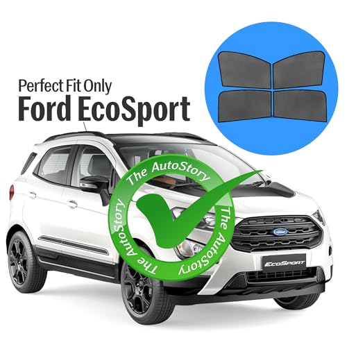 Image of Autostory Custom Fit Non-Magnetic Cotton Mesh Car Sunshade for Ford EcoSport | UV & Heat Protection Car Window Curtains | Privacy Car Sun Shade | Breathable Vehicle Specific Side Window Shades