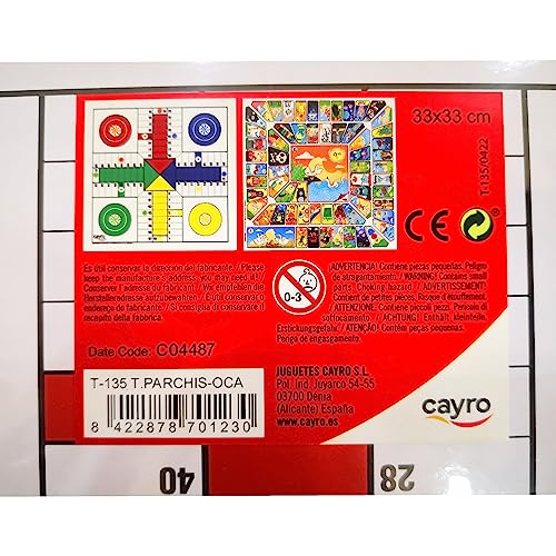 Cayro – Hochwertiges Parcheesi- und Gänsebrett – 33 x 33 cm – ideal für die ganze Familie – alle Altersgruppen – Elegantes und langlebiges Design – ideal für Reisen
