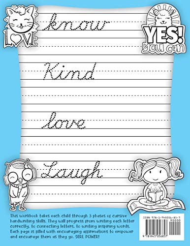 Beginning Cursive for Confident & Creative Girls: Cursive Handwriting Workbook for Kids & Beginners to Cursive Writing Practice - Image 2