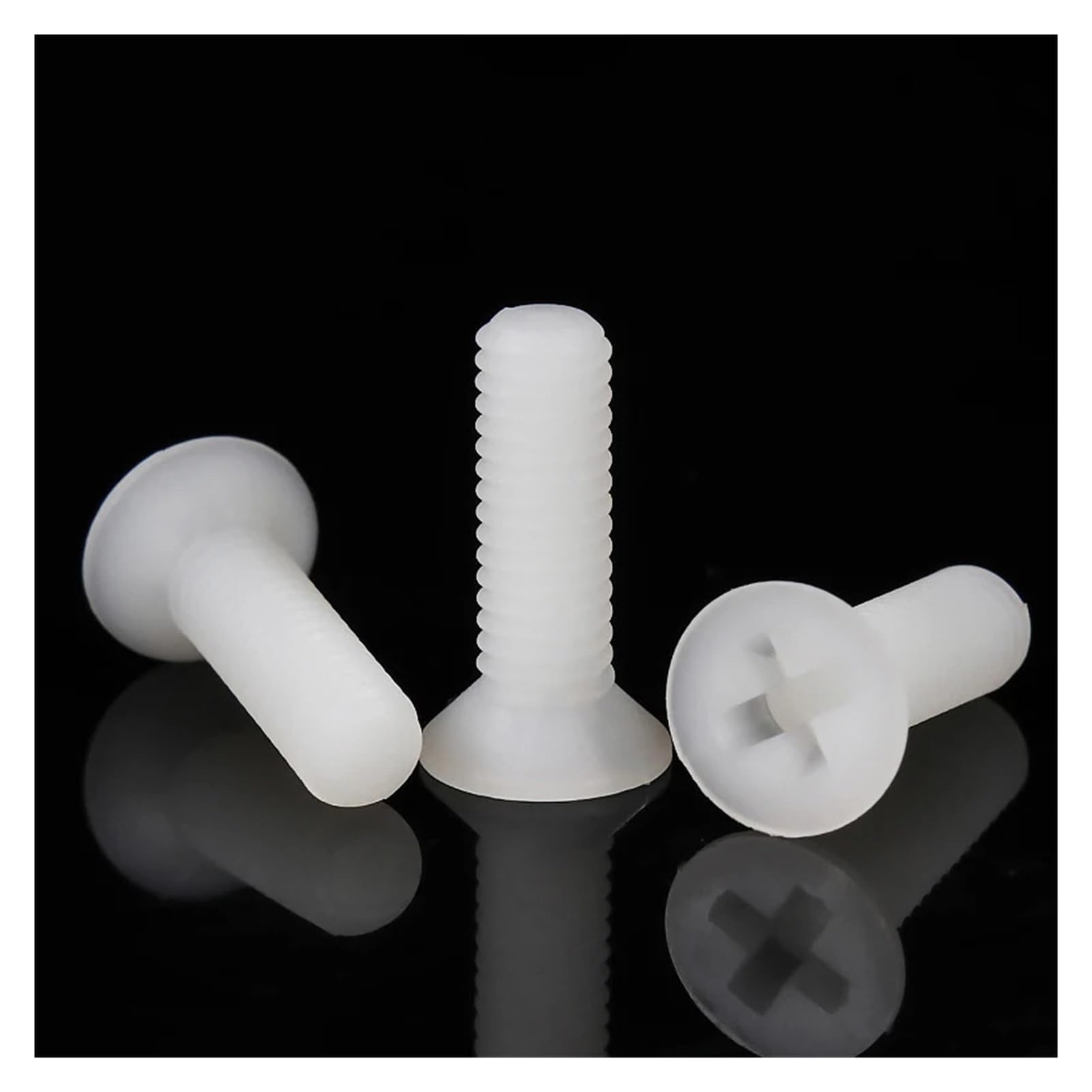Seroni White Dhaey 20/ 50Pcs M2 M2.5 M3 M4 M5 M6 M8 Plastic Nylon Countersunk Head Screws Flat Head Bolts(,M2x5mm (50Pcs))