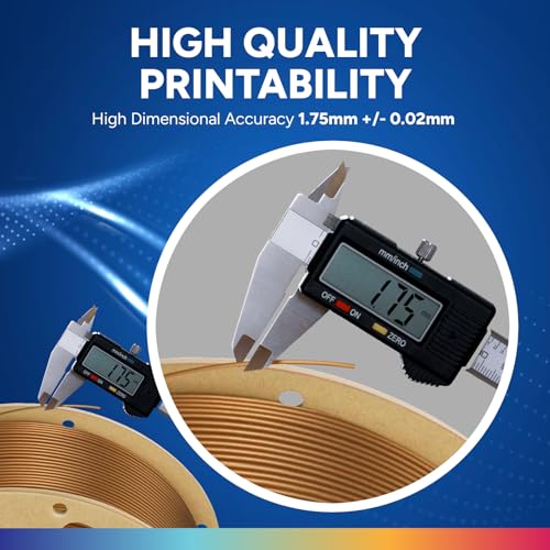 Image of OVERTURE PLA Plus (PLA+) Filament 1.75mm, Stronger & More Durable, Professional Toughness 3D Printer Filament 1kg (2.2lbs), High Precision + /- 0.02mm, Tangle-Free (Copper)